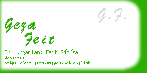 geza feit business card